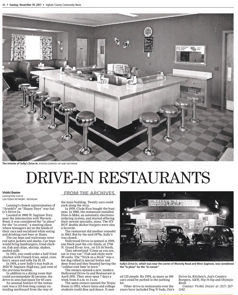 Sullys Drive-In - Nov 19 2017 Article (newer photo)